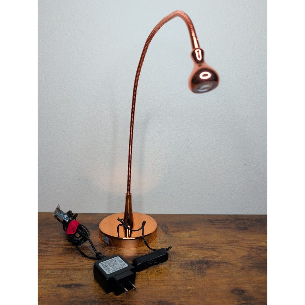 IKEA JANSJO Copper Rose Gold Metallic Flexible Articulating Led Desk Lamp A2
